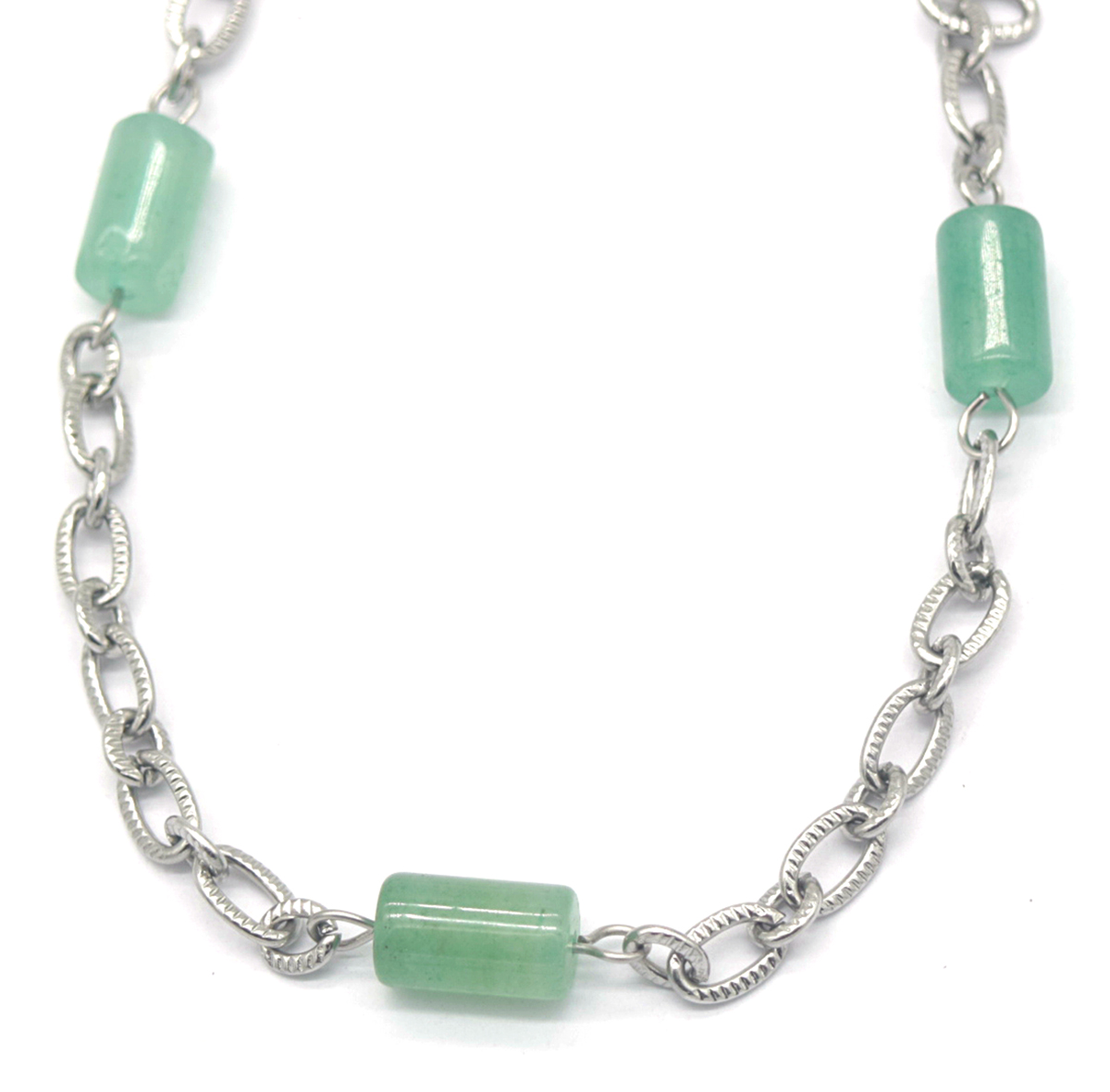 B-C22.2 N031-033S S. Steel Necklace Stones