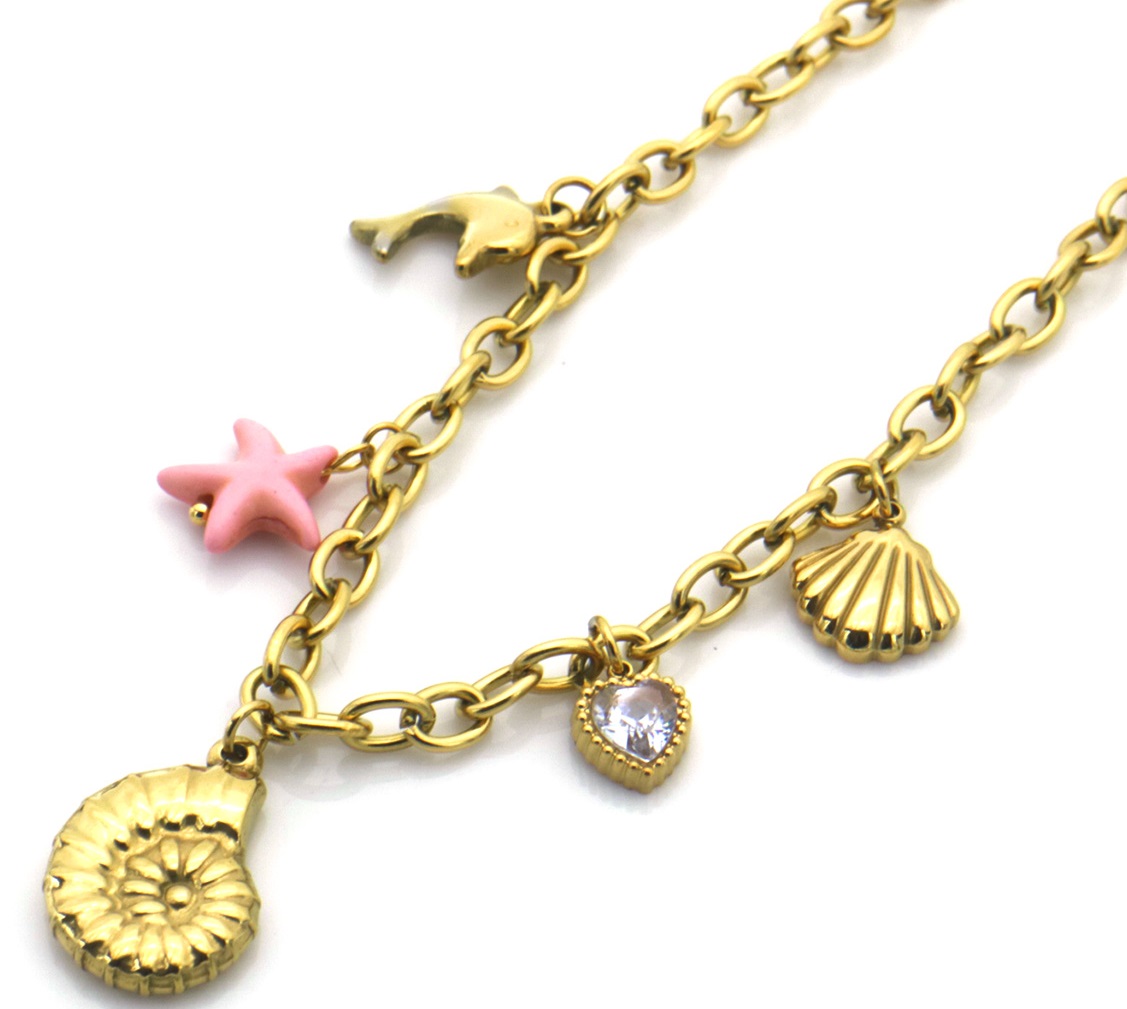 I-B21.1 N2503-004G S. Steel Necklace Charms 40-45cm