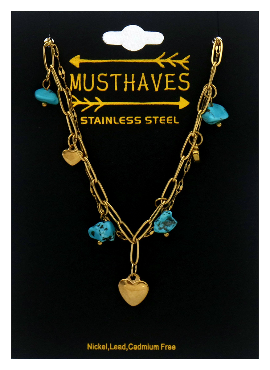 F-F9.2 B2583-032G-2 S. Steel Bracelet Hearts - Stones 16-21cm 