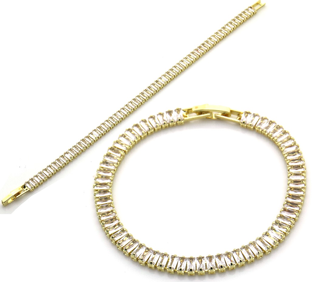 E-B18.4 B927-002G Tennis Bracelet CZ 17cm