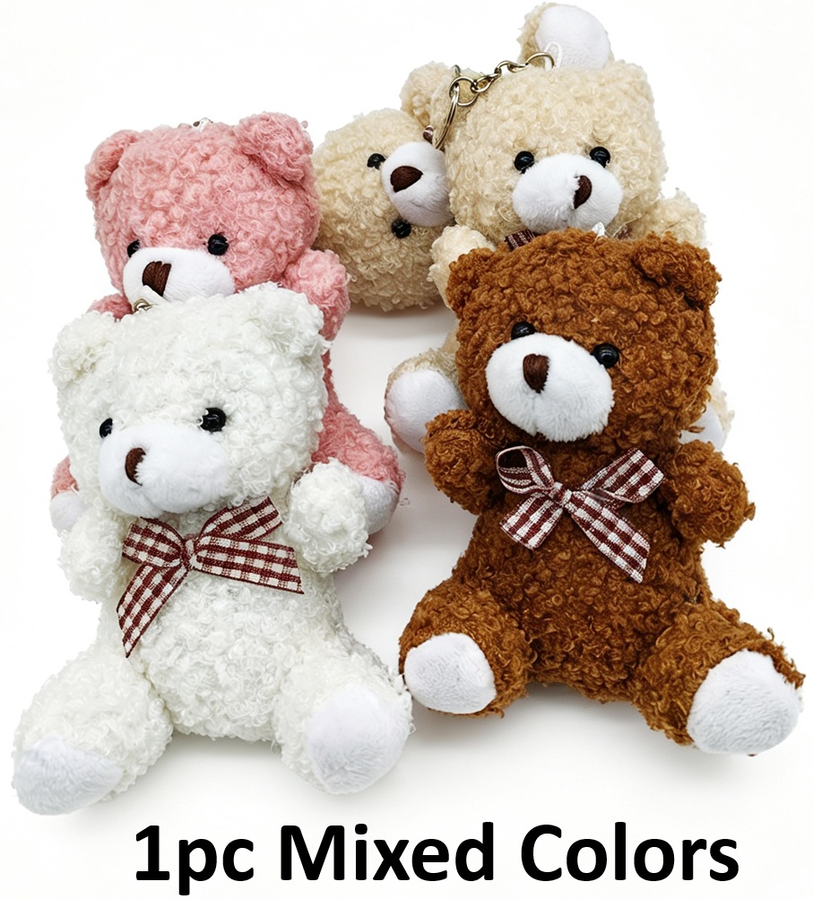 Z-A1.4  KY615-466B Plush Keychain Bear 10cm Mixed Colors - 1pc