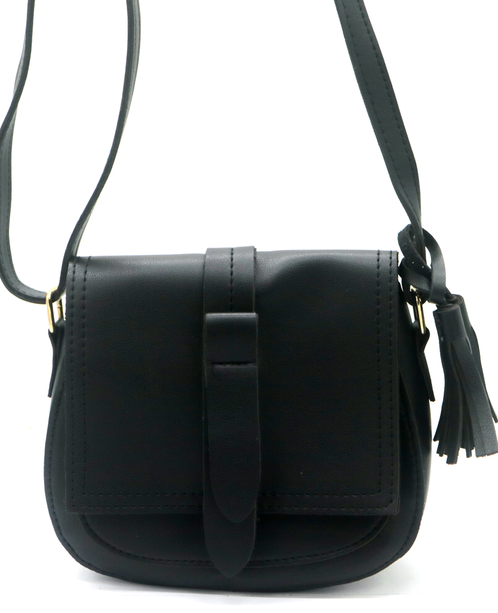 R-O8.2 BAG417-021 PU Shoulder Bag 17x18x7cm Black