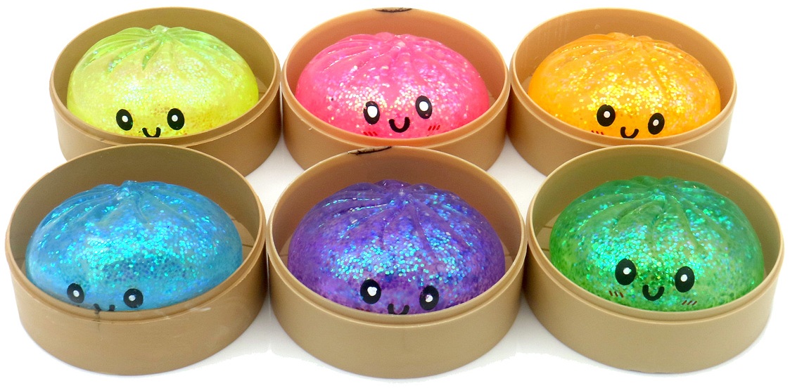 Z-B3.1 TOY006-003 Squishy Dumpling 8.5cm Sugar - 12pcs Glitter