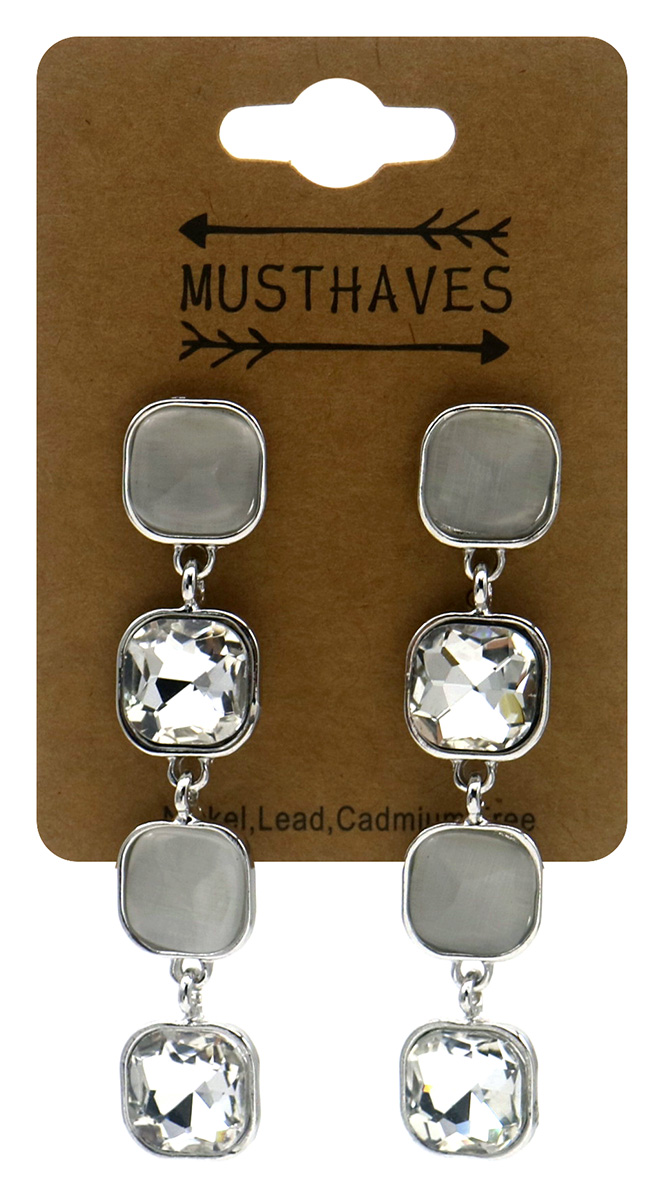 H-B6.5 E1145-003S Fashion Earrings Crystals 6cm