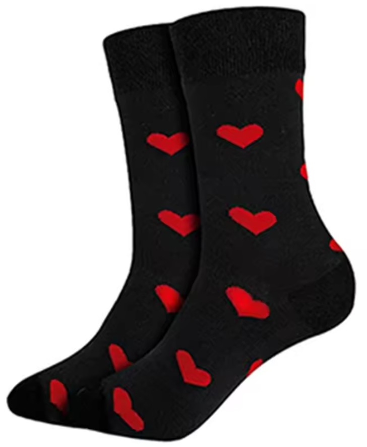 S-E6.1 SOCKS2607-062 Pair of Socks Size 38-45 Hearts