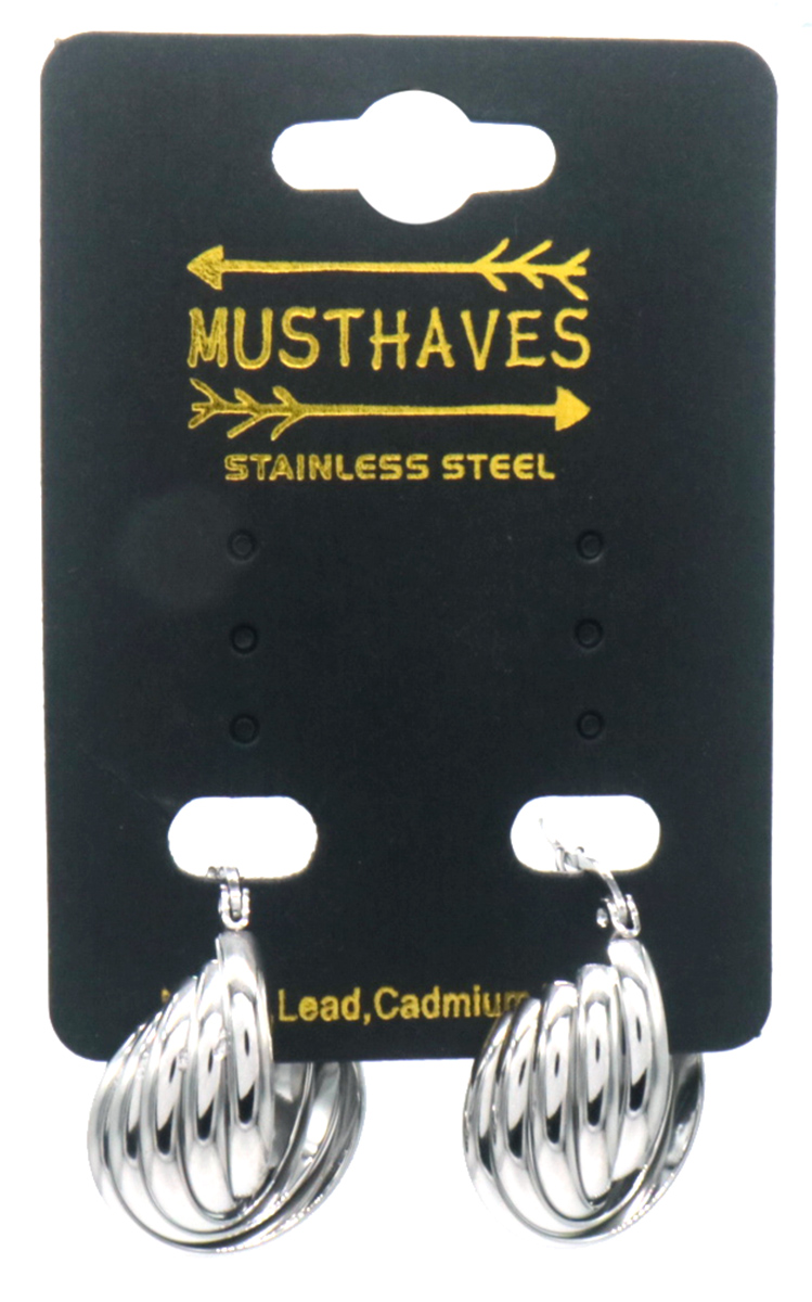 A-A20.1 E2593-220S S. Steel Earrings 2.8cm