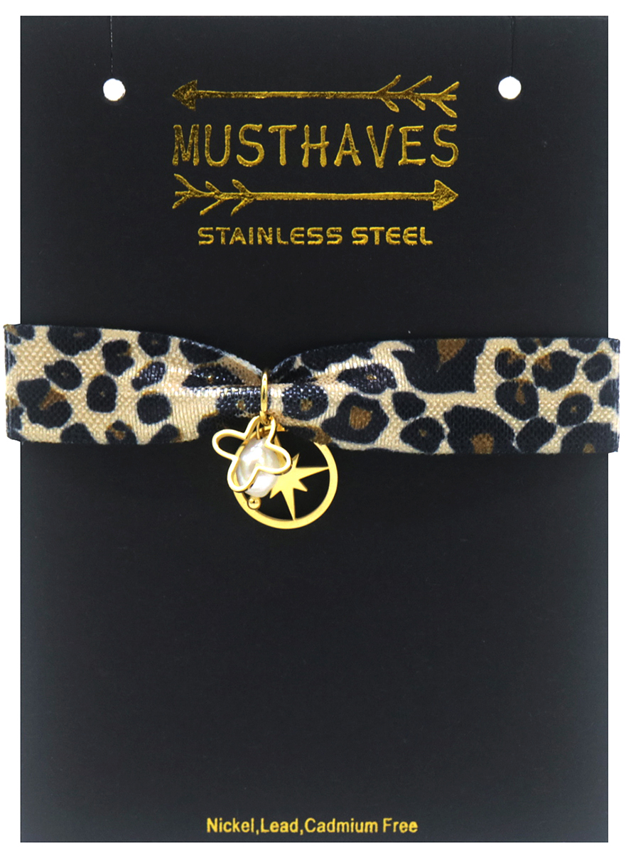 E-F10.1 B2275-007G S. Steel Bracelet Leopard Star