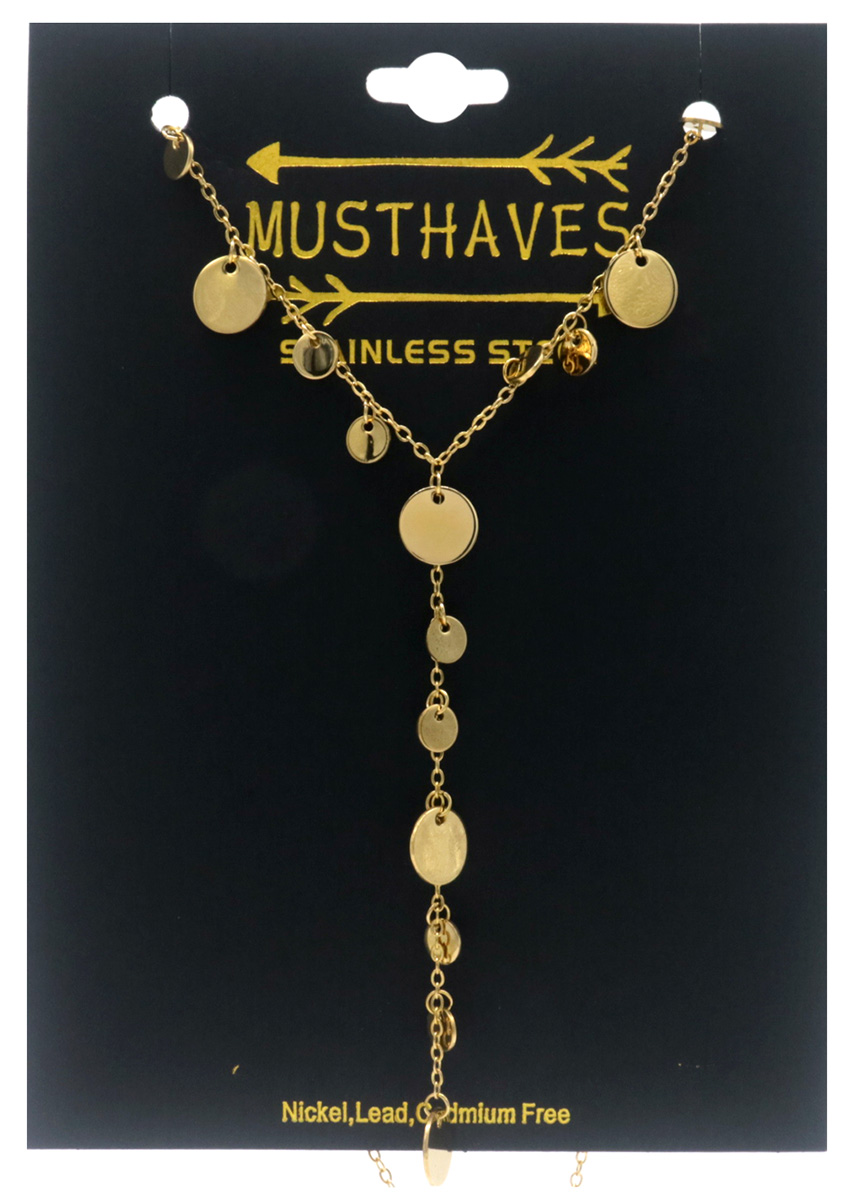 G-F22.2  N1033-007G S. Steel Necklace Coins 40-45cm